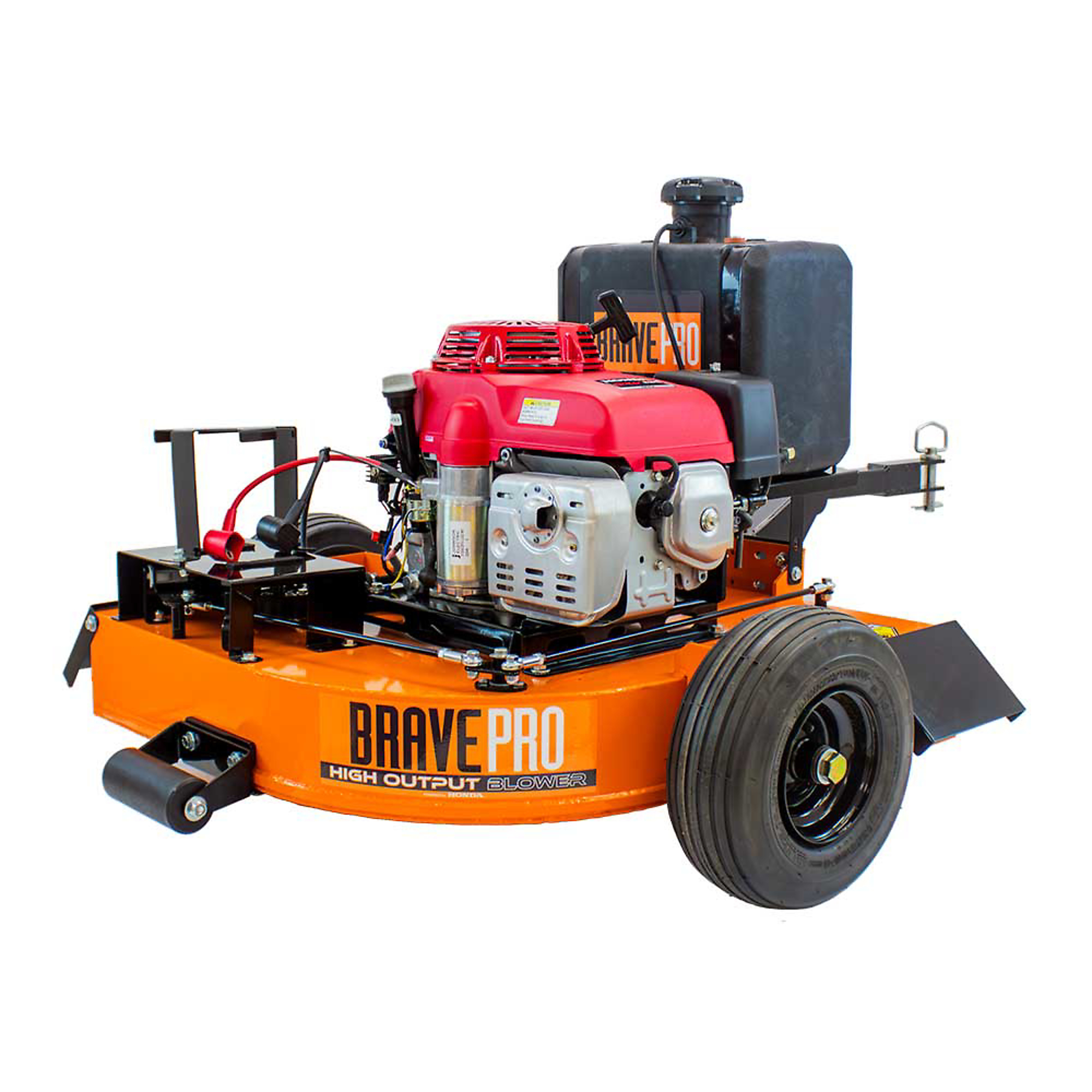 Brave Tow Behind Blower, Honda GXV390 Engine 2750 CFM, Flat-Free Tires, Model# BRPB180HE